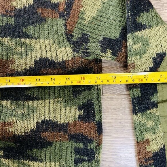 VTG Peter Storm Sweater Mens M Camo Commando 100% Pure New Wool England hunting - Picture 6 of 14